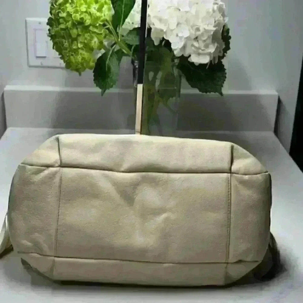 Dooney & Bourke Pebbled Leather Nina Bag/Tote/Sachel/Shoulder Bag Cream Color